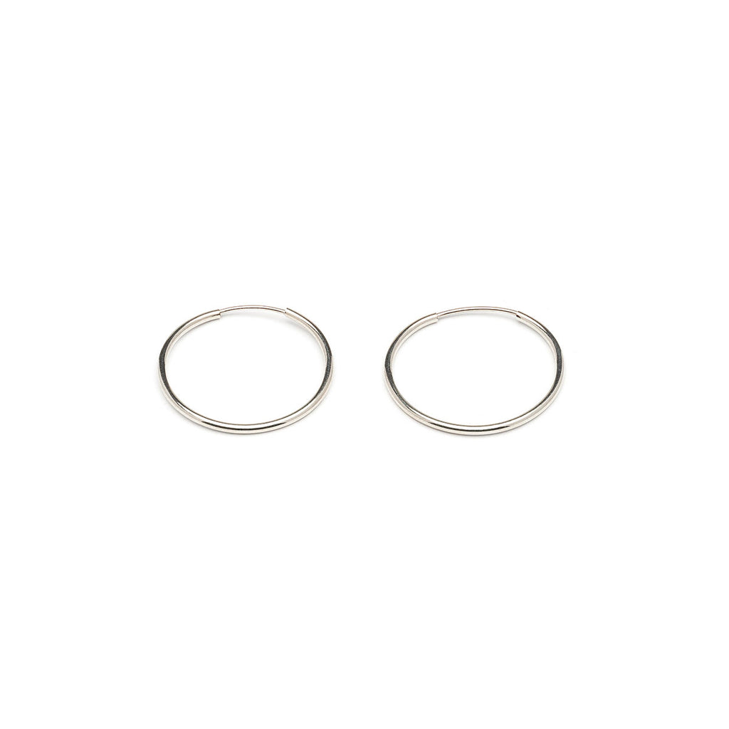 Small Endless Hoop Earrings Silver Plated - Simply Whispers