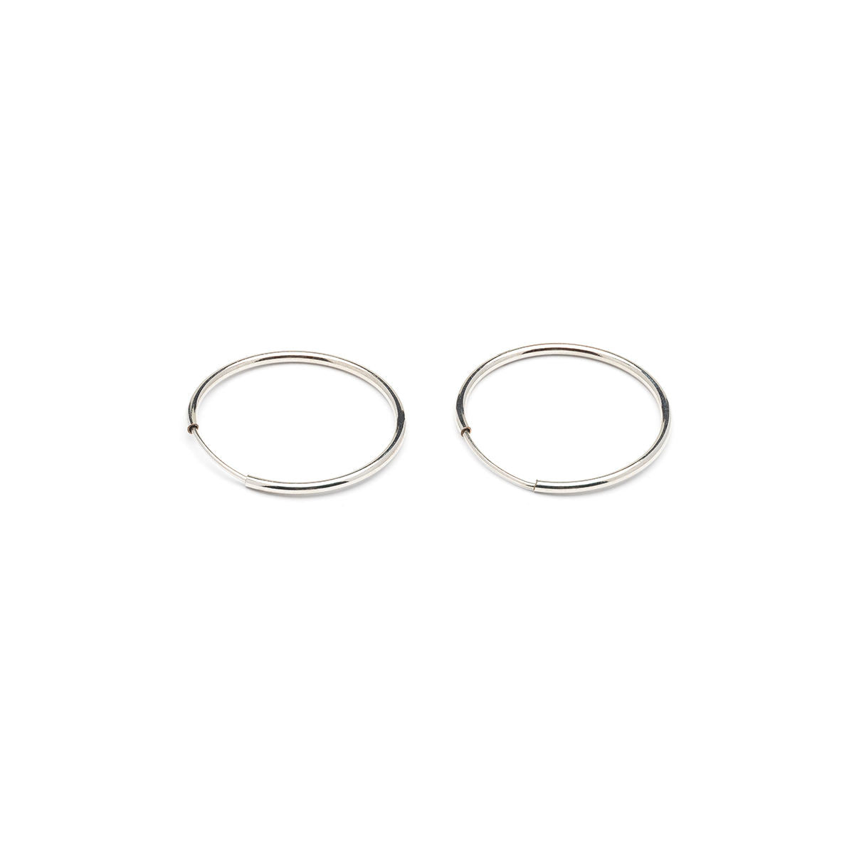 Small Endless Hoop Earrings Silver Plated - Simply Whispers