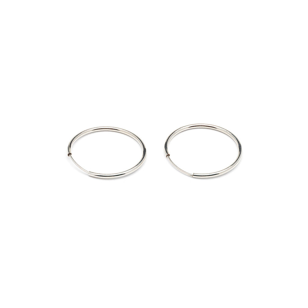 Small Endless Hoop Earrings Silver Plated - Simply Whispers