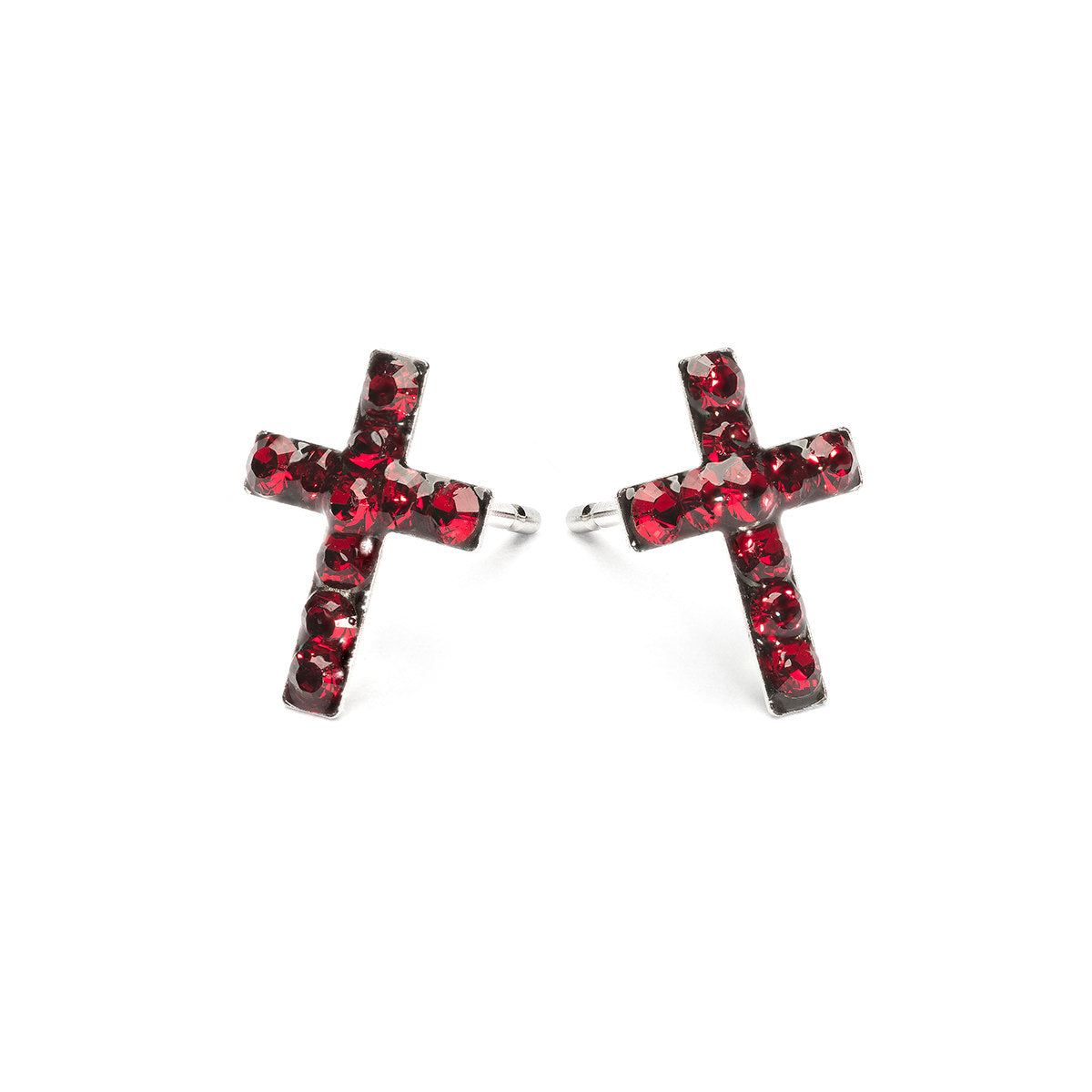 Stainless Steel Cross January Stud Earrings - Simply Whispers