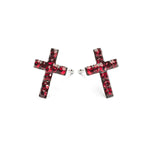 Stainless Steel Cross January Stud Earrings - Simply Whispers