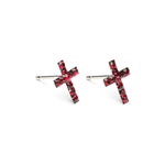 Stainless Steel Cross January Stud Earrings - Simply Whispers