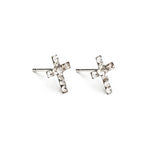 Stainless Steel Cross April Stud Earrings - Simply Whispers