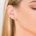 Stainless Steel Cross April Stud Earrings - Simply Whispers