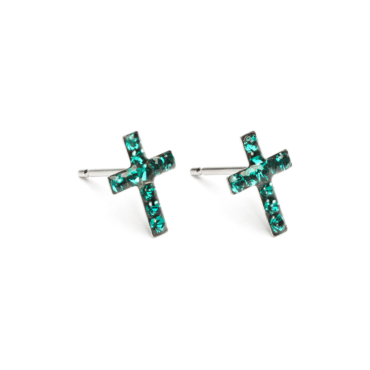 Stainless Steel Cross May Stud Earrings - Simply Whispers