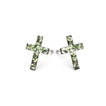 Stainless Steel Cross August Stud Earrings - Simply Whispers