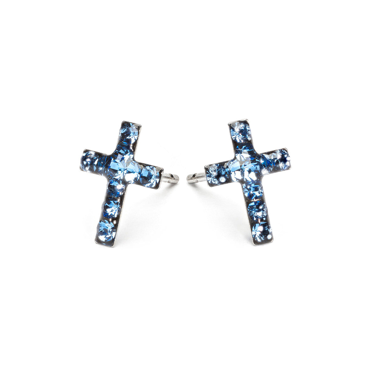 Stainless Steel Cross September Stud Earrings - Simply Whispers