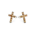 Stainless Steel Cross November Stud Earrings - Simply Whispers
