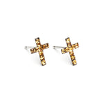 Stainless Steel Cross November Stud Earrings - Simply Whispers