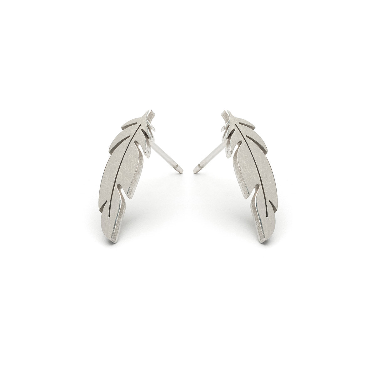 Stainless Steel Feather Stud Earrings - Simply Whispers