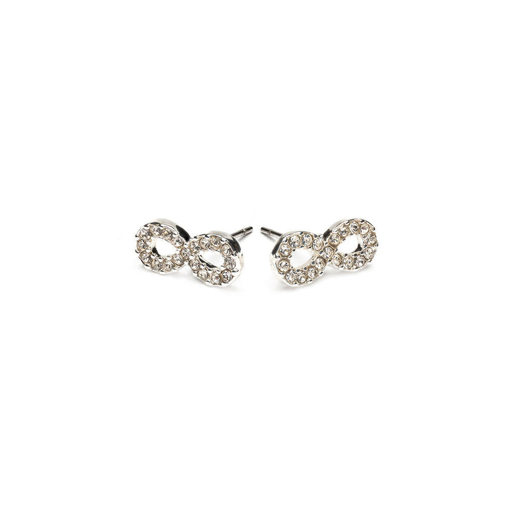 Silver Plated Infinity Stud Earrings - Simply Whispers