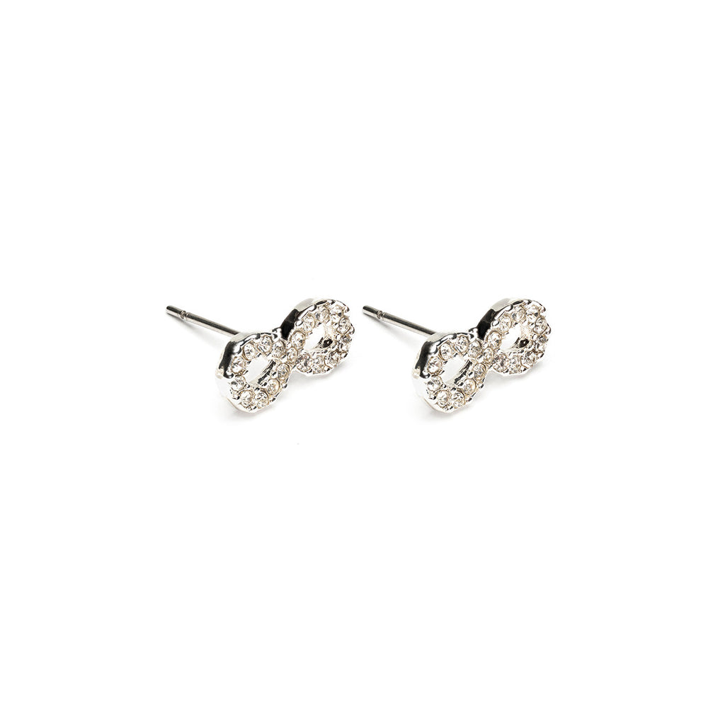 Silver Plated Infinity Stud Earrings - Simply Whispers