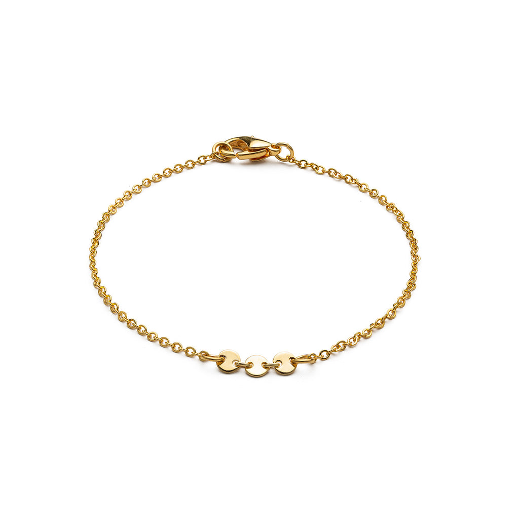 Gold plated 7 inch coin accent chain bracelet - Simply Whispers