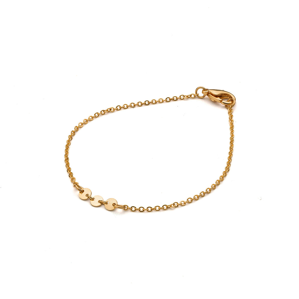 Gold plated 7 inch coin accent chain bracelet - Simply Whispers