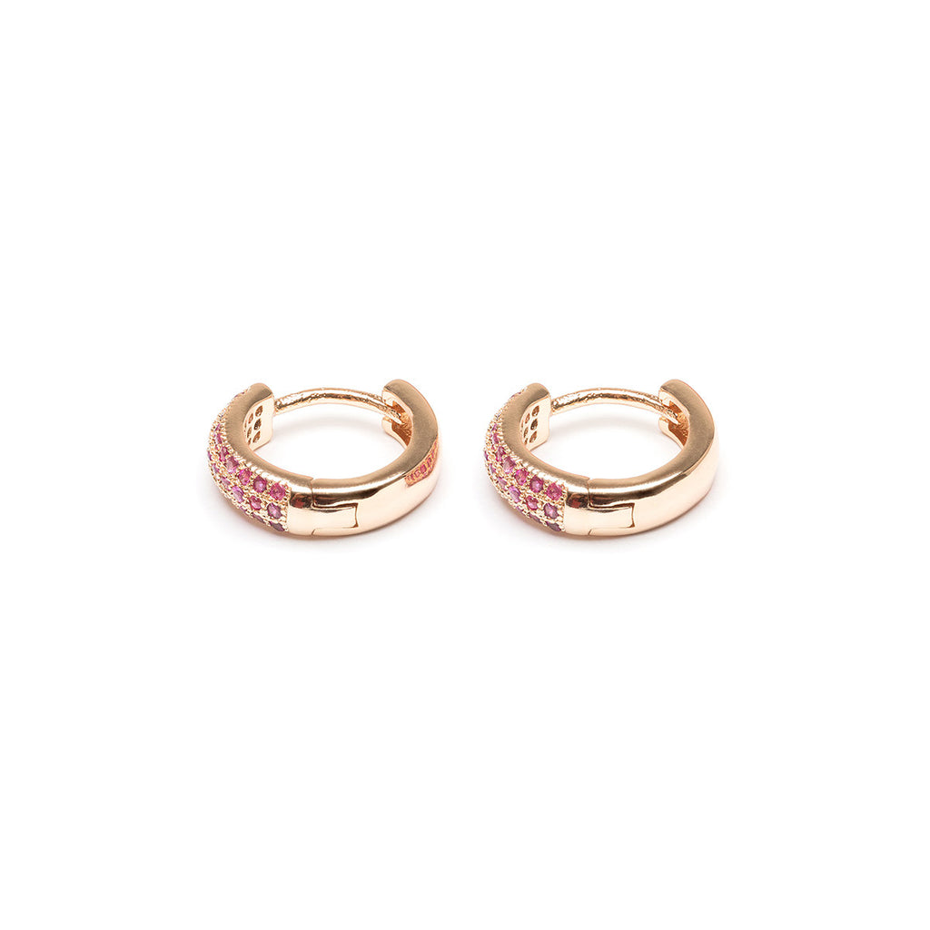 Pink Pave Huggie Earrings - Simply Whispers