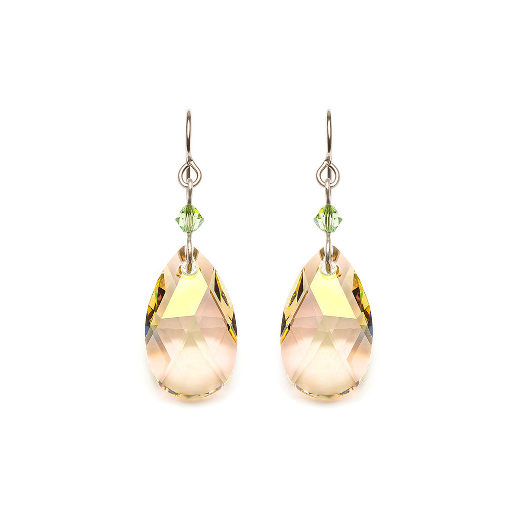 Yellow Drop Crystal Titanium Earrings - Simply Whispers