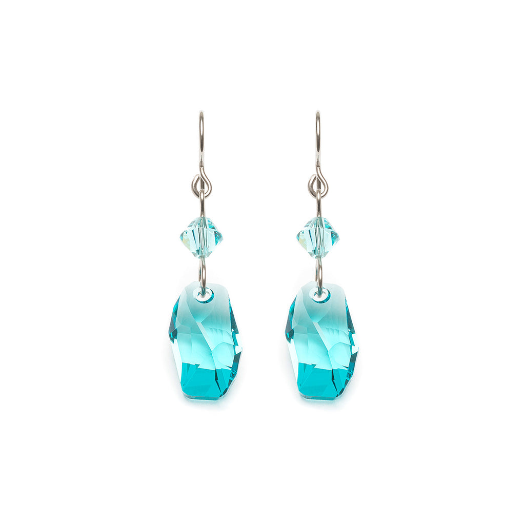 Turquoise Crystal Niobium Earrings - Simply Whispers