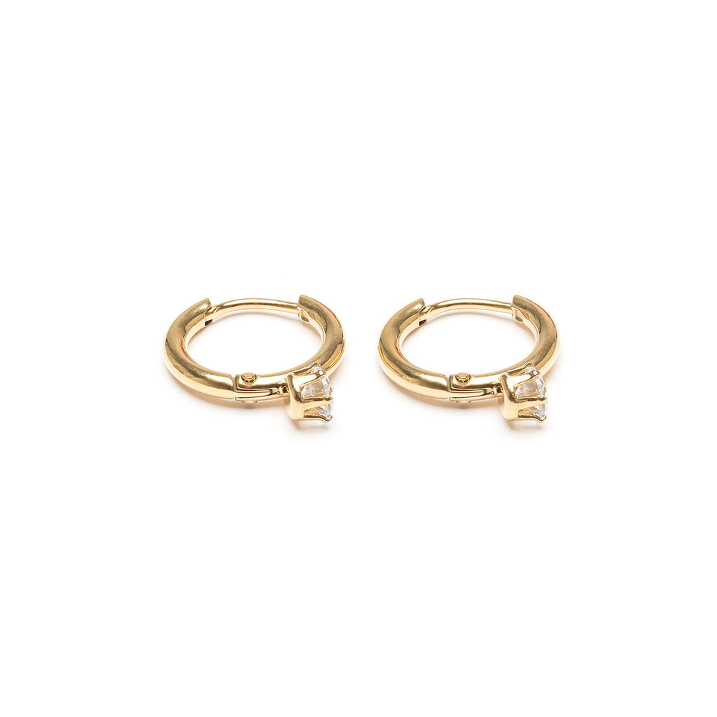 White Crystal Drop Huggie Earrings - Simply Whispers