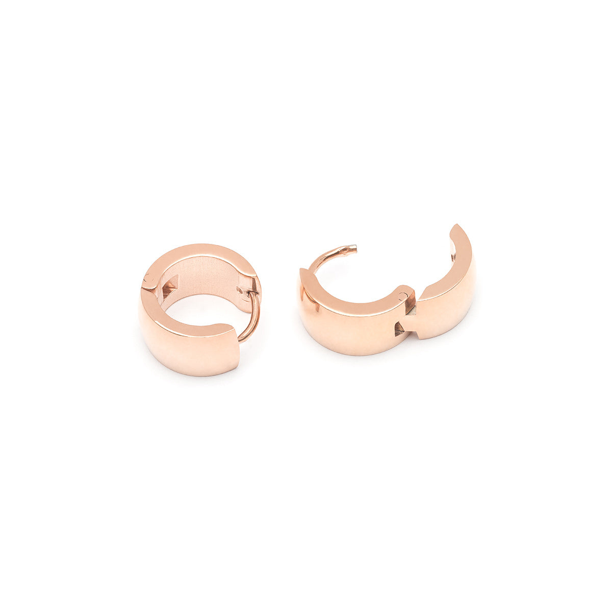 Rose Gold Wide Smooth Huggie - Simply Whispers