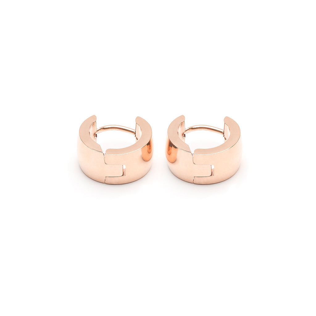 Rose Gold Wide Smooth Huggie - Simply Whispers