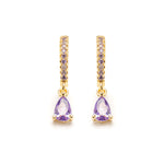 Purple Drop Huggie Hoops - Simply Whispers