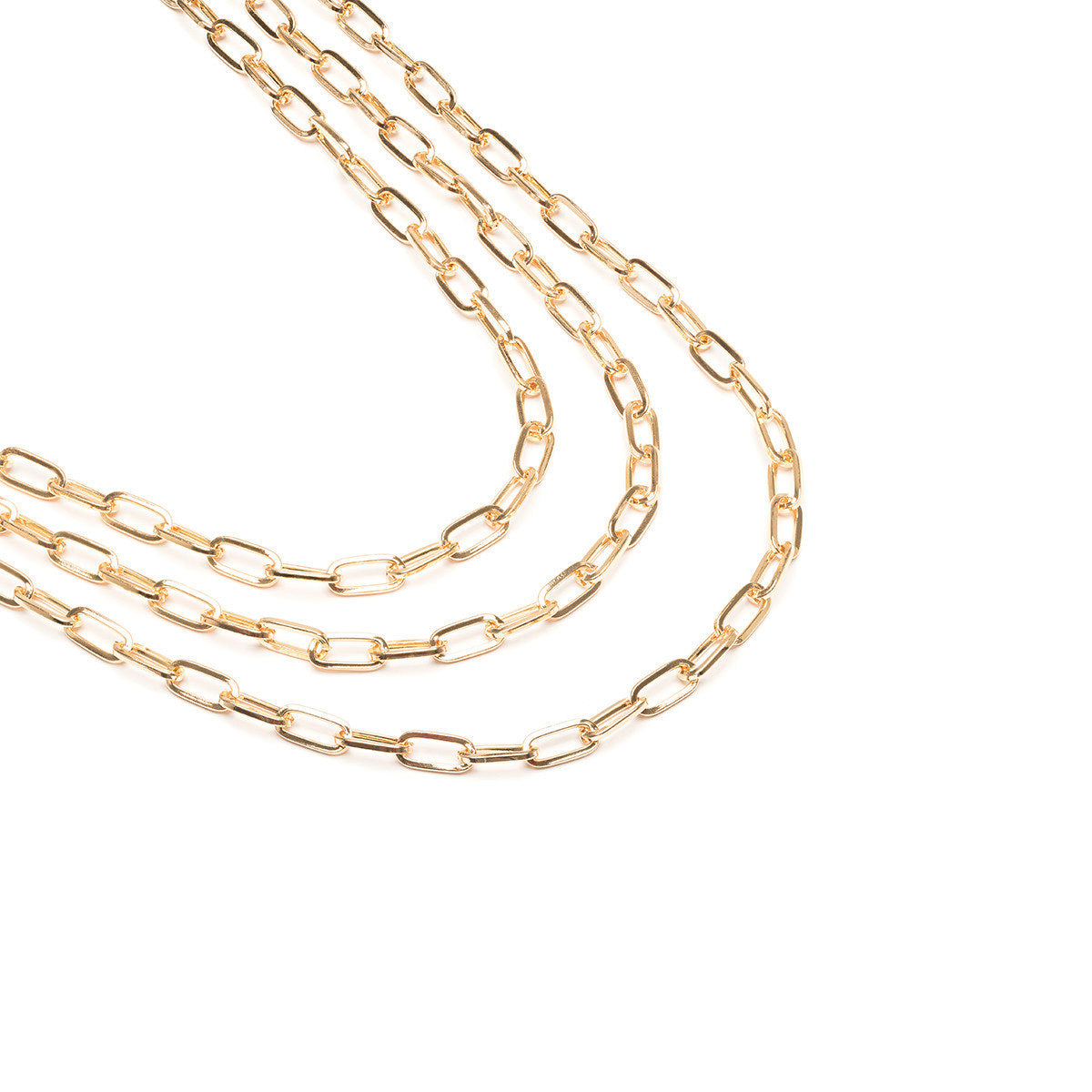 Triple Layered Paper Clip Chain Necklace - Simply Whispers