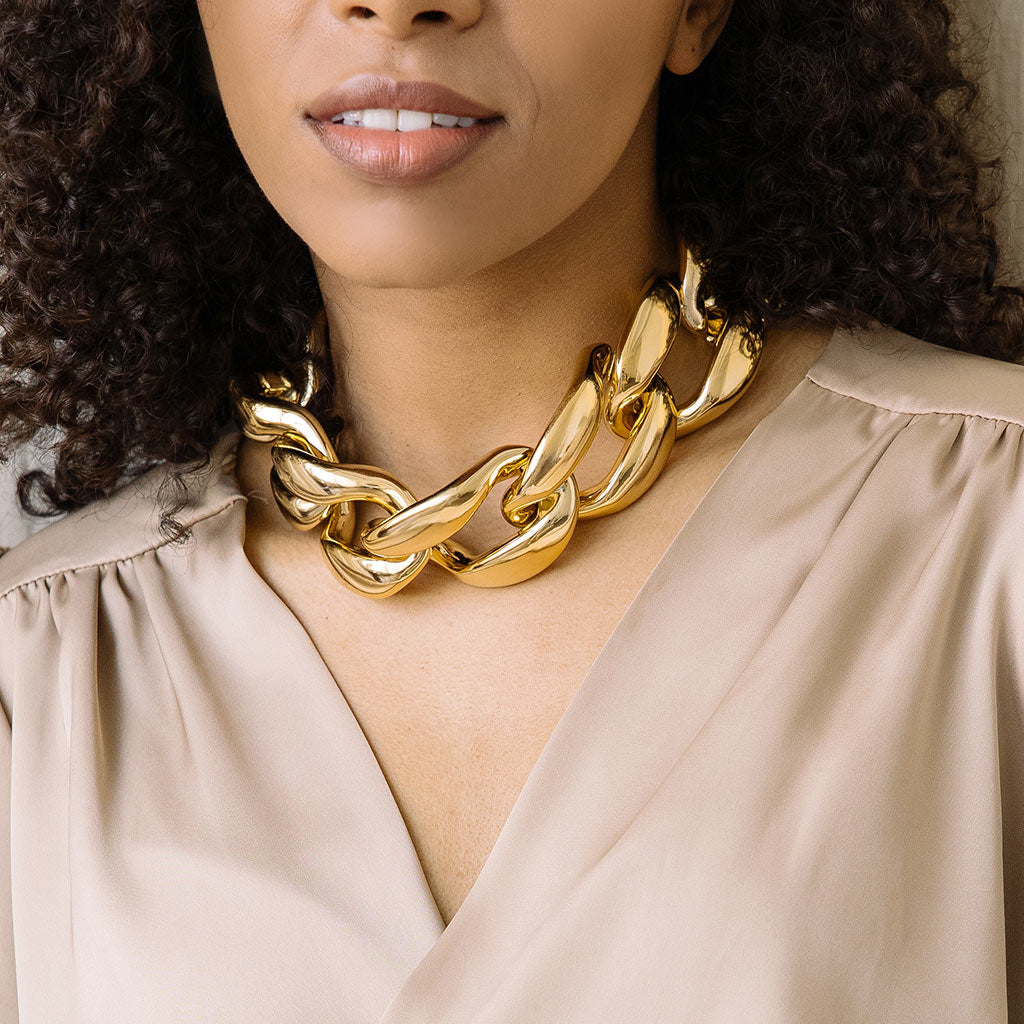Oversized gold plated choker - Simply Whispers