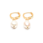 Pearl Drop Huggie Hoops - Simply Whispers