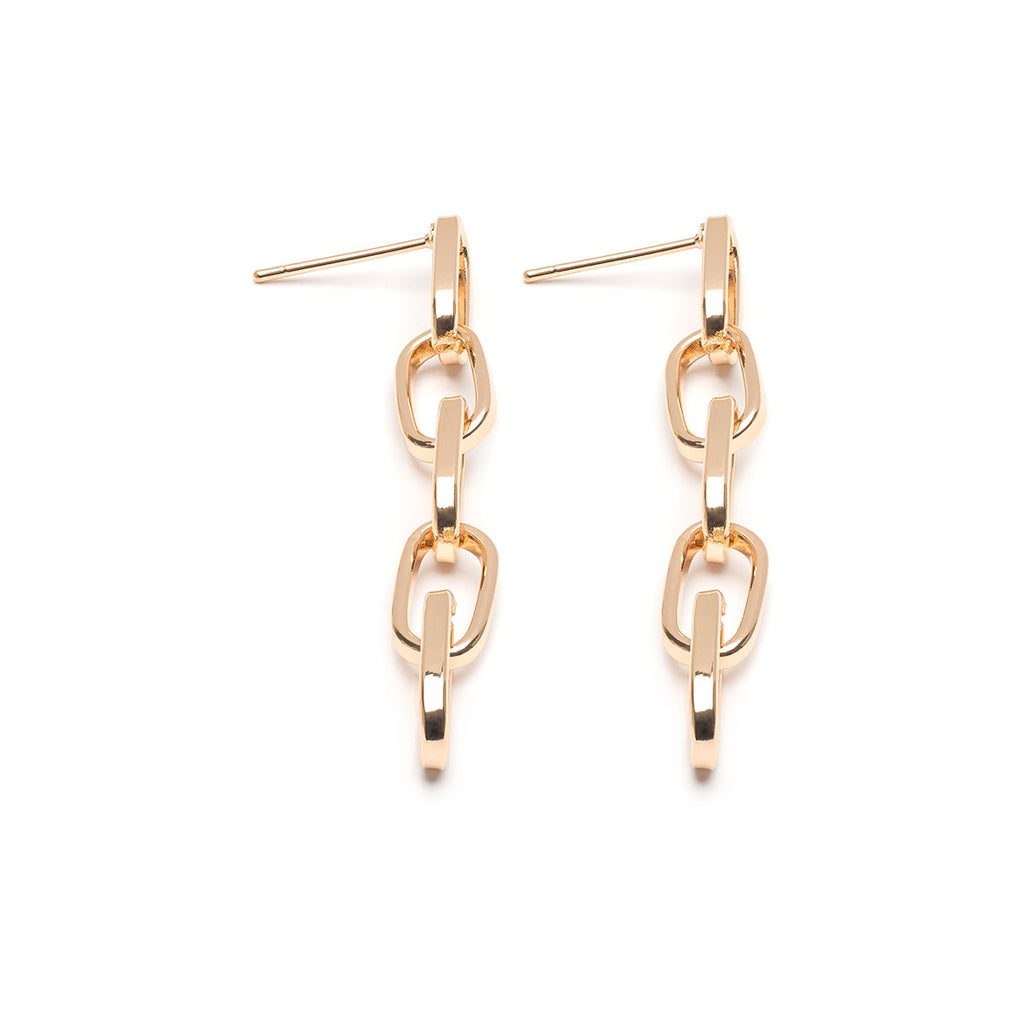 Gold paper clip chain drop earrings - Simply Whispers