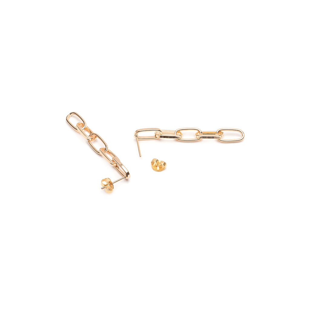 Gold paper clip chain drop earrings - Simply Whispers