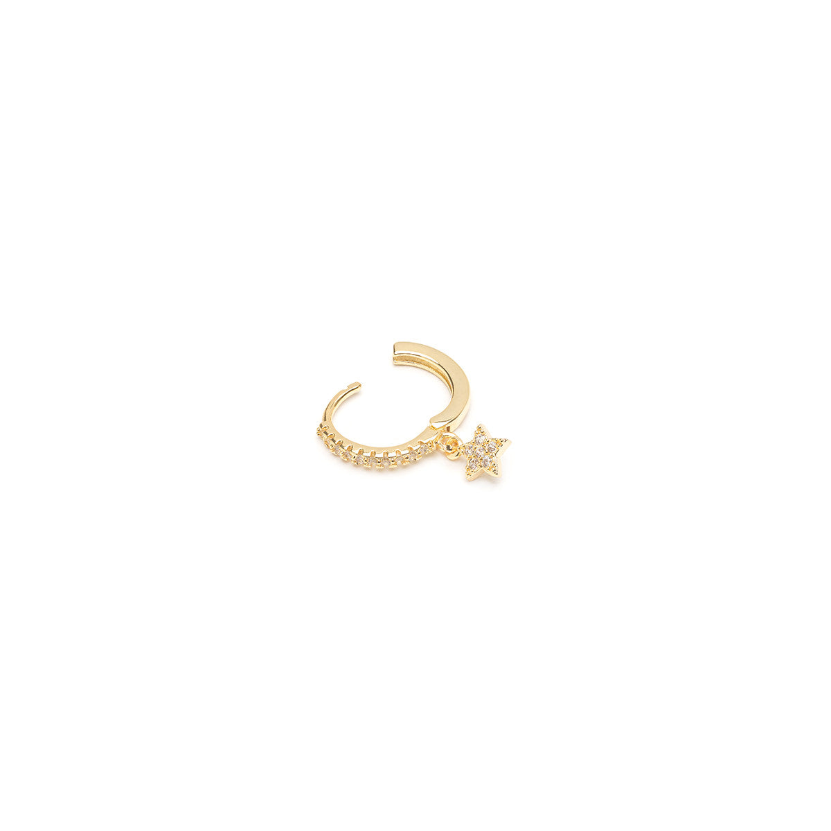 Star charm single hoop earring - Simply Whispers