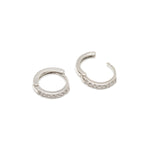 White crystal huggie hoops - Simply Whispers