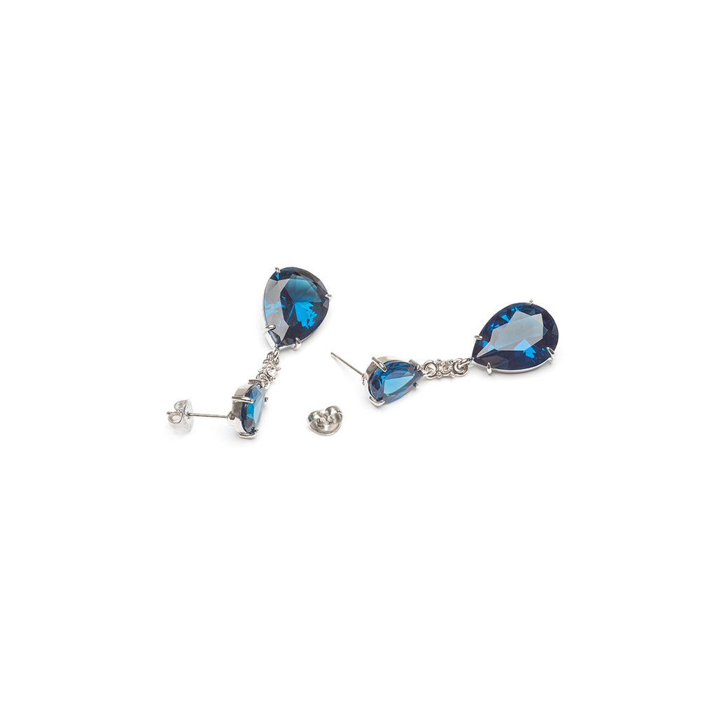 Silver blue teardrop earrings - Simply Whispers
