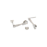Silver white crystal drop earrings - Simply Whispers