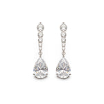 Silver white crystal drop earrings - Simply Whispers