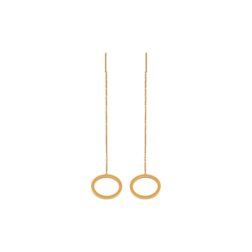 Gold threader round drop earrings - Simply Whispers