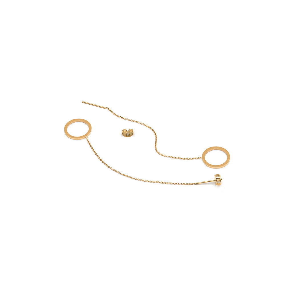 Gold threader round drop earrings - Simply Whispers