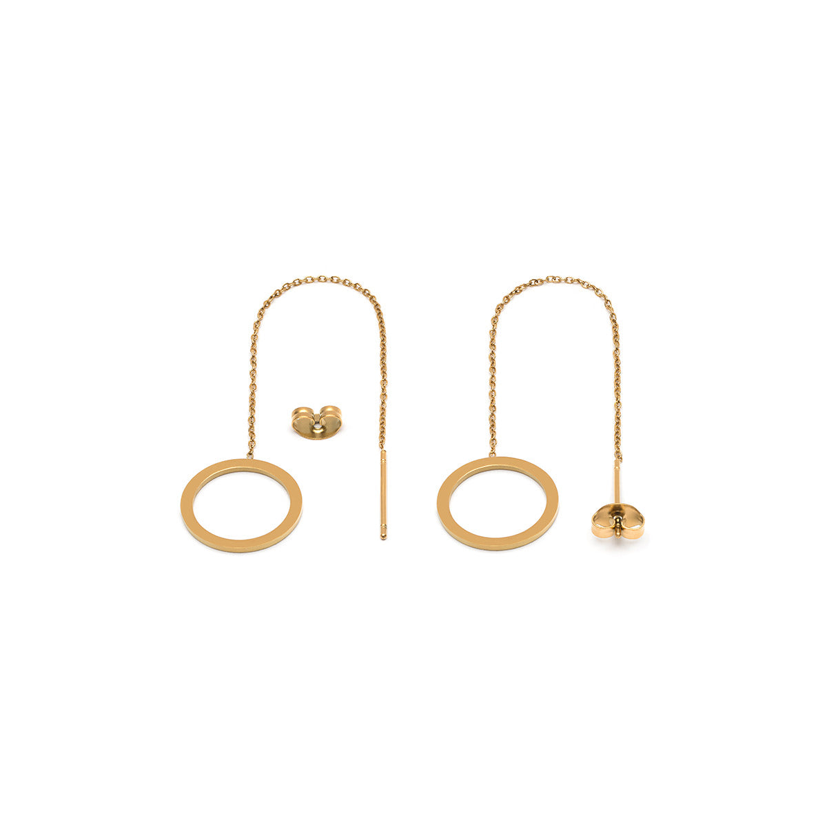 Gold threader round drop earrings - Simply Whispers