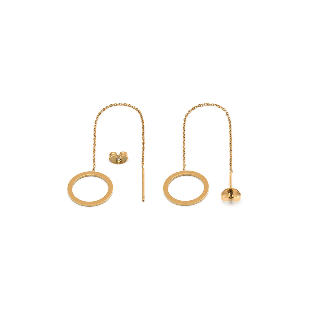 Gold threader round drop earrings - Simply Whispers