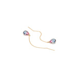 Threader pink and blue crystal drop earrings - Simply Whispers