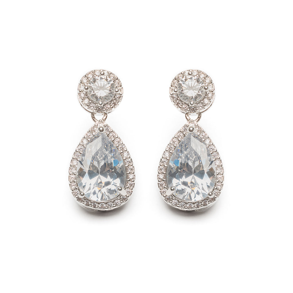 White Zirconia Drop Earrings - Simply Whispers