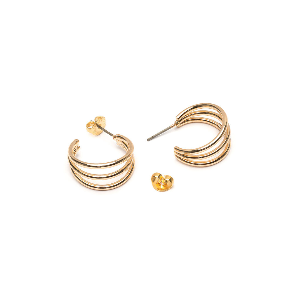 Gold Triple Hoop Earrings - Simply Whispers