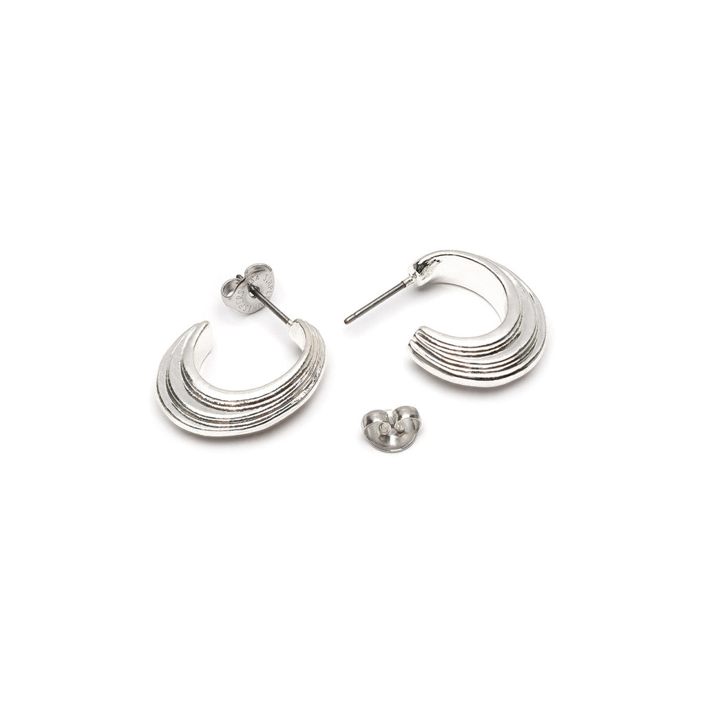 Silver Oval Chunky Hoop Earrings - Simply Whispers