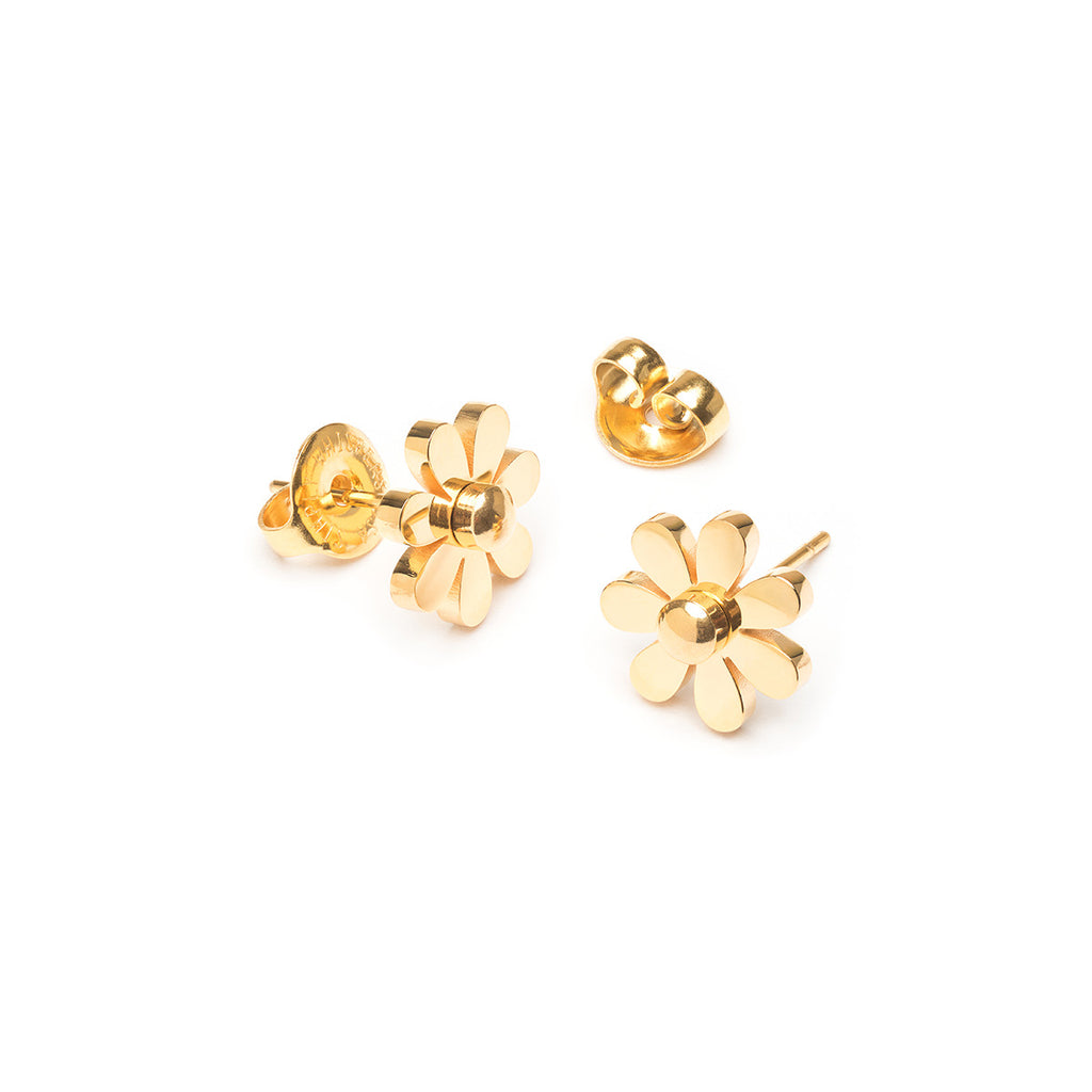 Gold Flower Stud Earrings - Simply Whispers