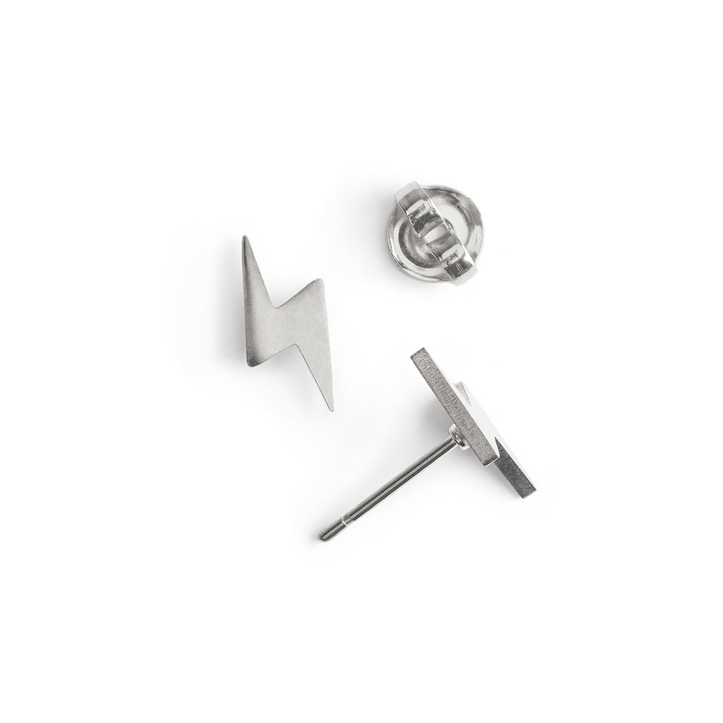 Silver Lightning Stud Earrings - Simply Whispers