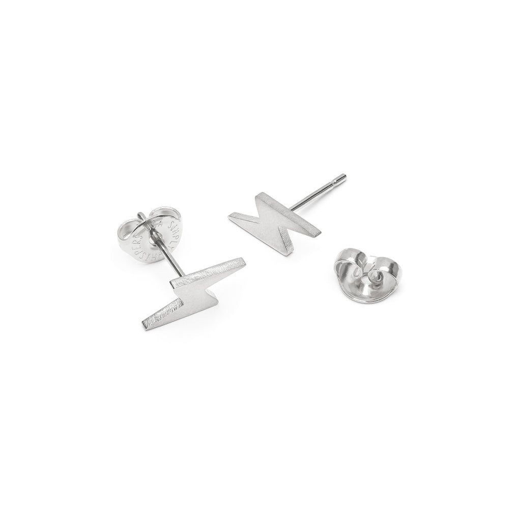 Silver Lightning Stud Earrings - Simply Whispers