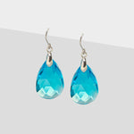 Stainless steel aqua teardrop french hook earrings - Simply Whispers