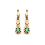 Green Crystal Drop Huggie Hoops - Simply Whispers