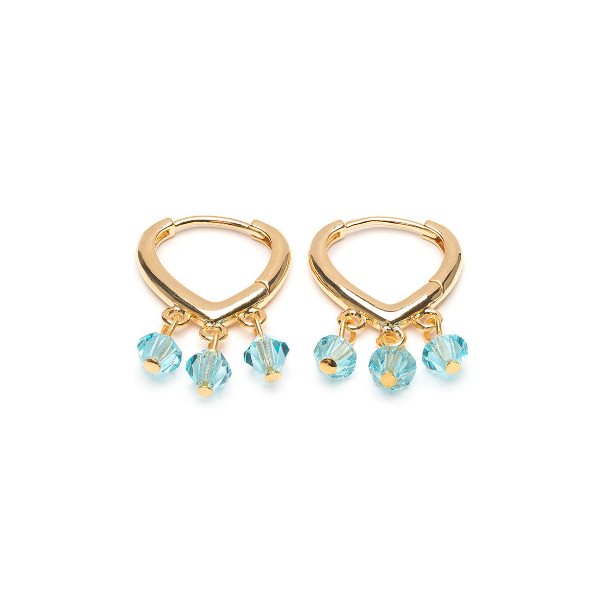 Aqua Shaker Ball Huggie Hoops - Simply Whispers