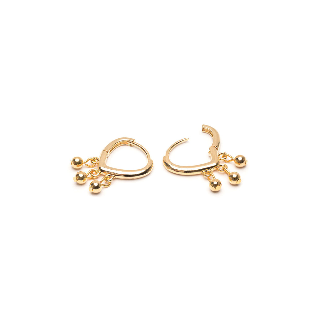 Gold Shaker Ball Huggie Hoops - Simply Whispers